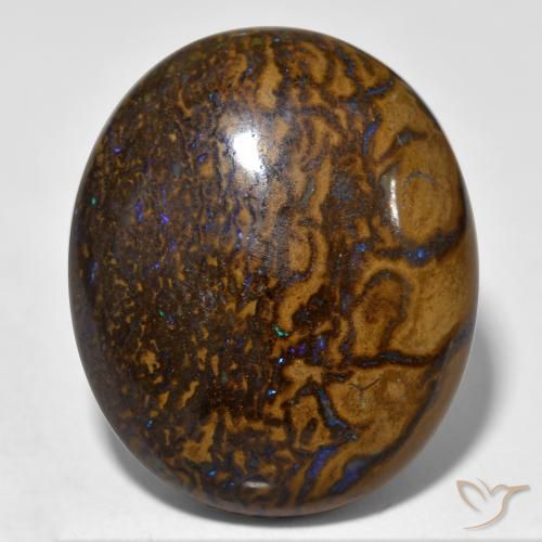 34.16ct Naturale Multicolore Opale masso, Ovale, Opaco