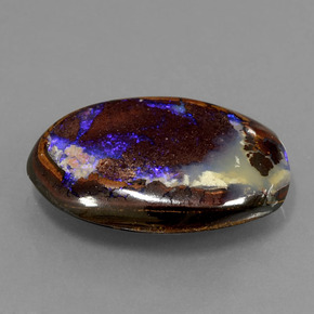 Opale boulder naturale multicolore da 8,30 ct, taglio ovale, opaco