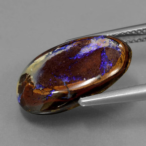 Opale boulder naturale multicolore da 8,30 ct, taglio ovale, opaco
