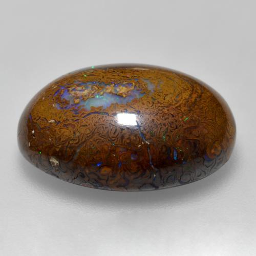 Opale boulder naturale multicolore da 15,56 ct, taglio ovale, opaco