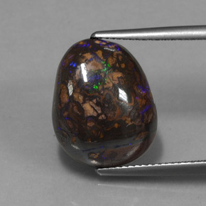 Opale boulder naturale multicolore da 12,14 ct, forma fantasia, opaco