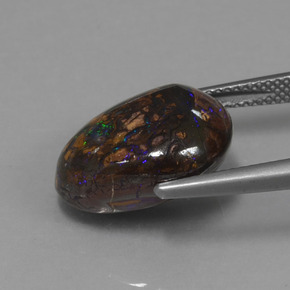 Opale boulder naturale multicolore da 12,14 ct, forma fantasia, opaco