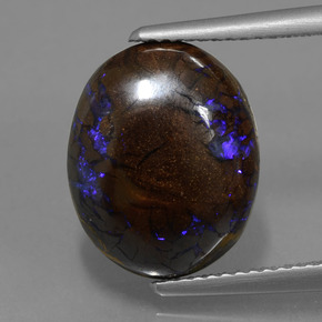 Opale boulder naturale multicolore da 7,53 ct, taglio ovale, opaco