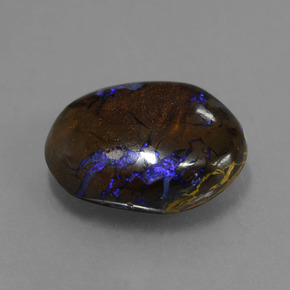 Opale boulder naturale multicolore da 7,53 ct, taglio ovale, opaco