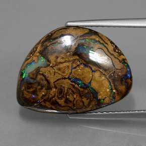 Opale boulder naturale multicolore da 7,07 ct, forma fantasia, opaco