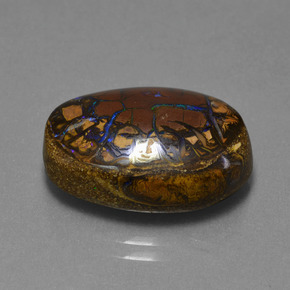Opale boulder naturale multicolore da 13,53 ct, taglio ovale, opaco