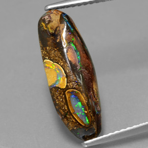Opale boulder naturale multicolore da 4,26 ct, forma fantasia, opaco