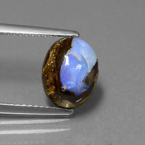 Opale boulder naturale multicolore da 2,53 ct, taglio ovale, opaco