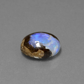 Opale boulder naturale multicolore da 2,53 ct, taglio ovale, opaco