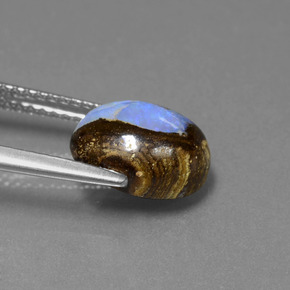 Opale boulder naturale multicolore da 2,53 ct, taglio ovale, opaco