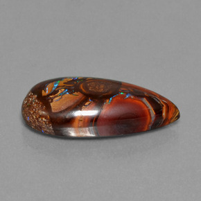 Opale boulder naturale multicolore da 11,35 ct, taglio a pera, opaco