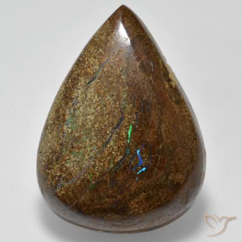 21.20ct Naturale Multicolore Opale masso, Forma a pera, Opaco