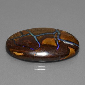 Opale boulder naturale multicolore da 66,28 ct, taglio ovale, opaco