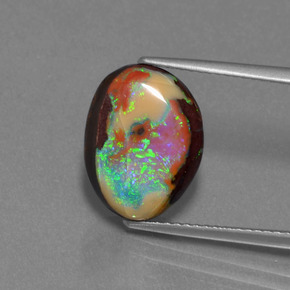 Opale boulder naturale multicolore da 6,24 ct, forma fantasia, opaco