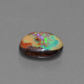 Opale boulder naturale multicolore da 6,24 ct, forma fantasia, opaco
