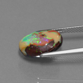 Opale boulder naturale multicolore da 6,24 ct, forma fantasia, opaco