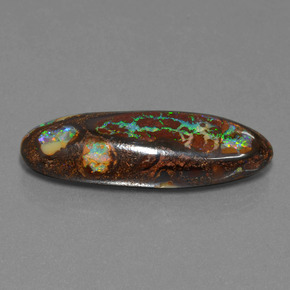 Opale boulder naturale multicolore da 27,43 ct, taglio ovale, opaco