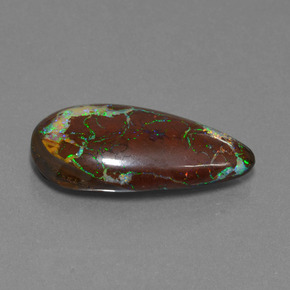 Opale boulder naturale multicolore da 22,94 ct, taglio a pera, opaco