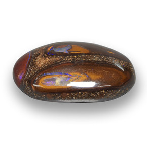 Opale boulder naturale multicolore da 12,14 ct, taglio ovale, opaco