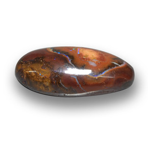 Opale boulder naturale multicolore da 10,73 ct, taglio ovale, opaco