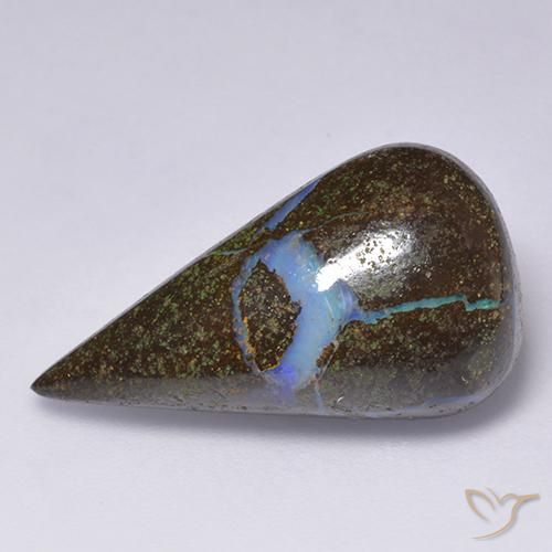 14.46ct Naturale Multicolore Opale masso, Forma a pera, Opaco