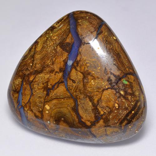 Opale boulder multicolore naturale da 32,30 ct, trillion, opaco