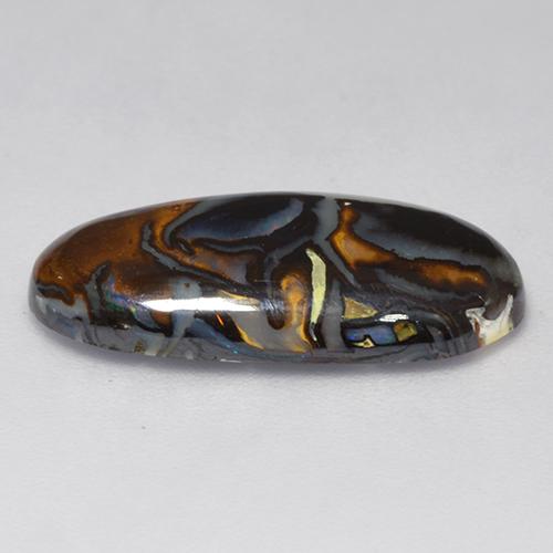 Opale boulder naturale multicolore da 6,31 ct, taglio ovale, opaco