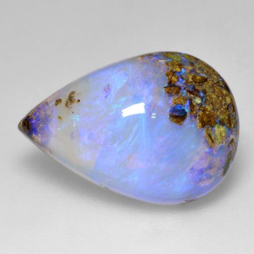 Opale masso Multicolore naturale da 6.22 ct, Forma a pera, Traslucido