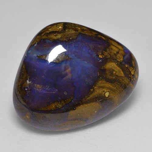 Opale boulder naturale multicolore da 13,03 ct, taglio a pera, opaco