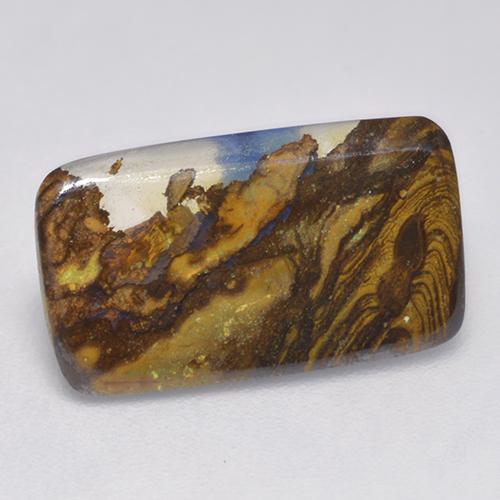 Opale boulder naturale multicolore da 2,58 ct, taglio a cuscino, traslucido