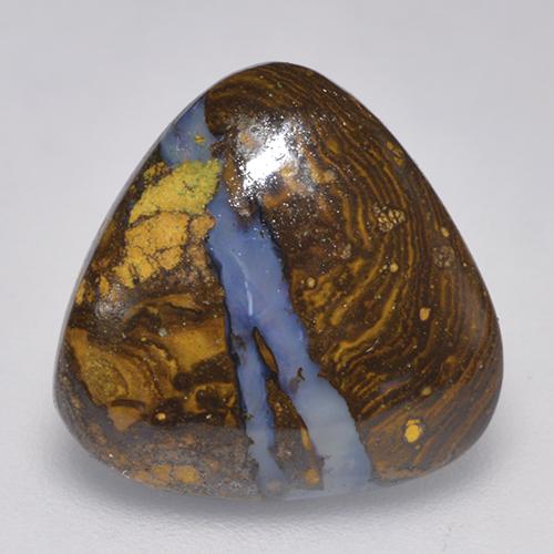 Opale boulder naturale multicolore da 8,20 ct, trillion, opaco