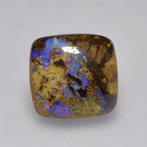 Opale boulder naturale multicolore da 1,31 ct, taglio a cuscino, opaco