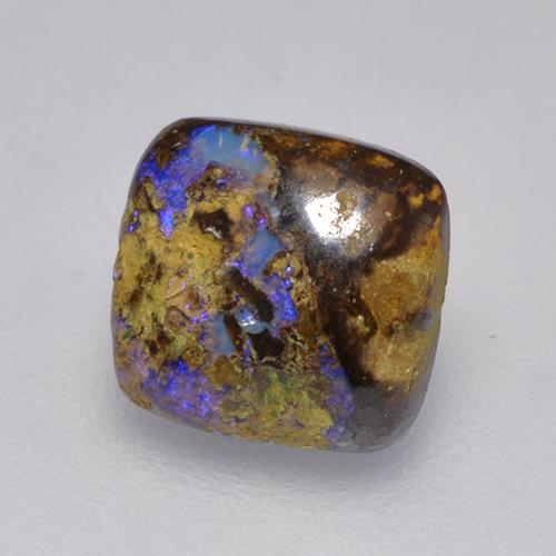 Opale boulder naturale multicolore da 1,31 ct, taglio a cuscino, opaco