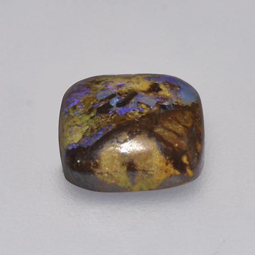 Opale boulder naturale multicolore da 1,31 ct, taglio a cuscino, opaco
