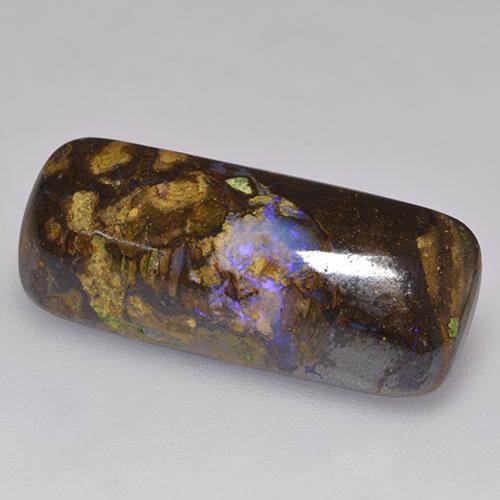 Opale boulder naturale multicolore da 9,16 ct, taglio a cuscino, opaco