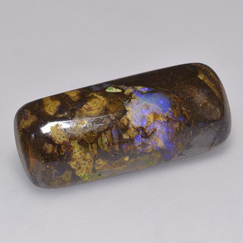 Opale boulder naturale multicolore da 9,16 ct, taglio a cuscino, opaco
