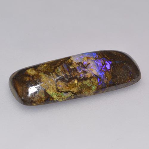 Opale boulder naturale multicolore da 9,16 ct, taglio a cuscino, opaco