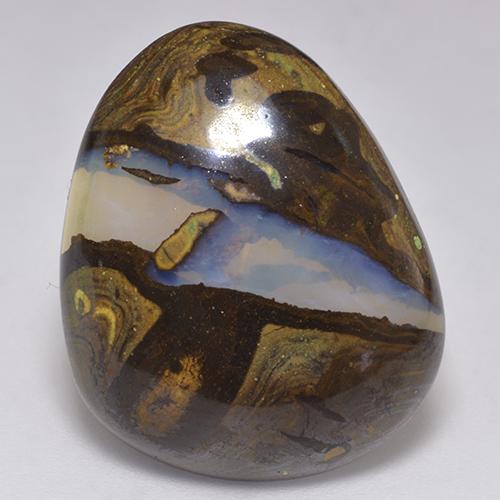 Opale boulder naturale multicolore da 18,81 ct, forma fantasia, traslucido