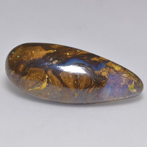 Opale boulder naturale multicolore da 14,32 ct, taglio a pera, traslucido