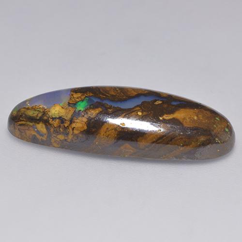 Opale boulder naturale multicolore da 14,32 ct, taglio a pera, traslucido