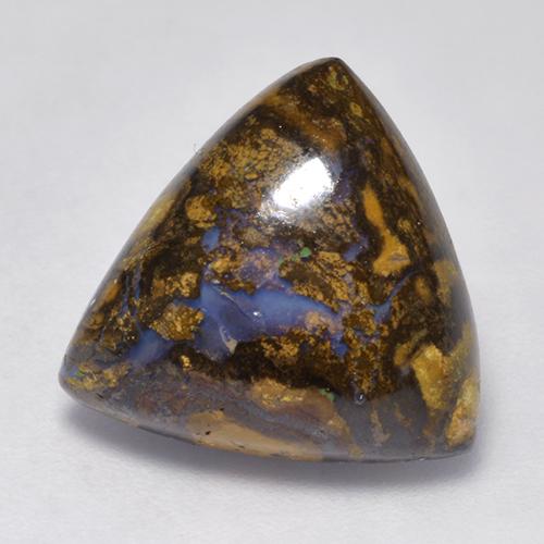 Opale boulder naturale multicolore da 8,22 ct, trillion, opaco