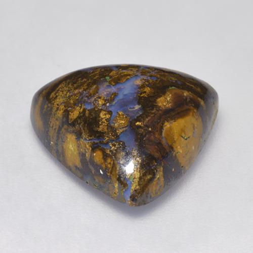 Opale boulder naturale multicolore da 8,22 ct, trillion, opaco