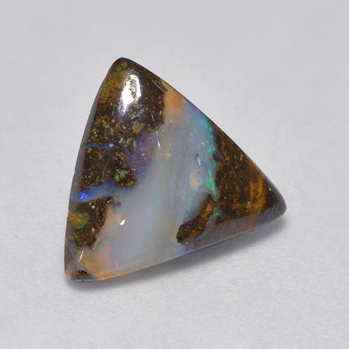 Opale masso Multicolore naturale da 2.20 ct, Taglio trillion, Opaco