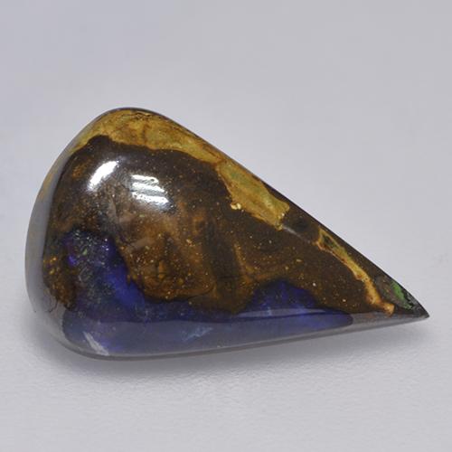 Opale boulder naturale multicolore da 3,88 ct, taglio a pera, opaco