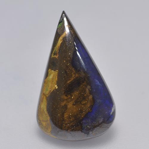 Opale boulder naturale multicolore da 3,88 ct, taglio a pera, opaco
