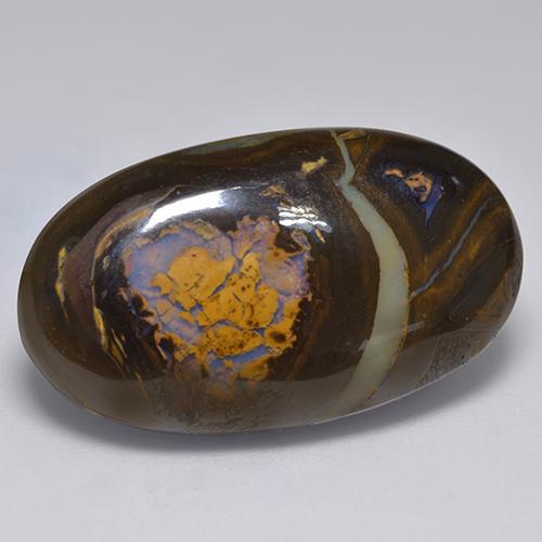 Opale boulder naturale multicolore da 41,33 ct, taglio ovale, opaco