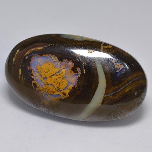Opale boulder naturale multicolore da 41,33 ct, taglio ovale, opaco