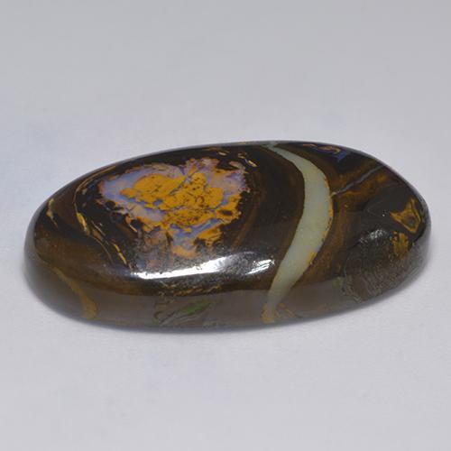 Opale boulder naturale multicolore da 41,33 ct, taglio ovale, opaco