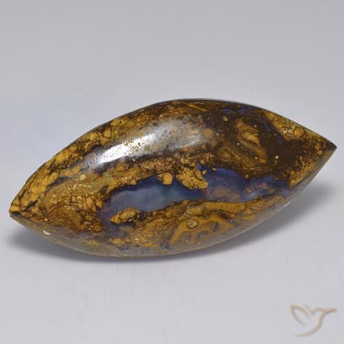 19.94ct Naturale Multicolore Opale masso, Taglio marquise, Opaco