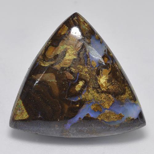 Opale boulder naturale multicolore da 17,74 ct, trillion, opaco